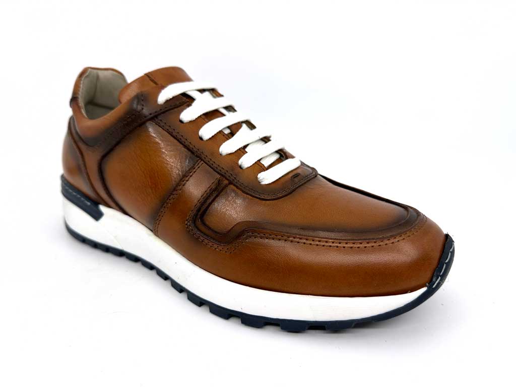 Scott Italian Tan Leather Sneaker