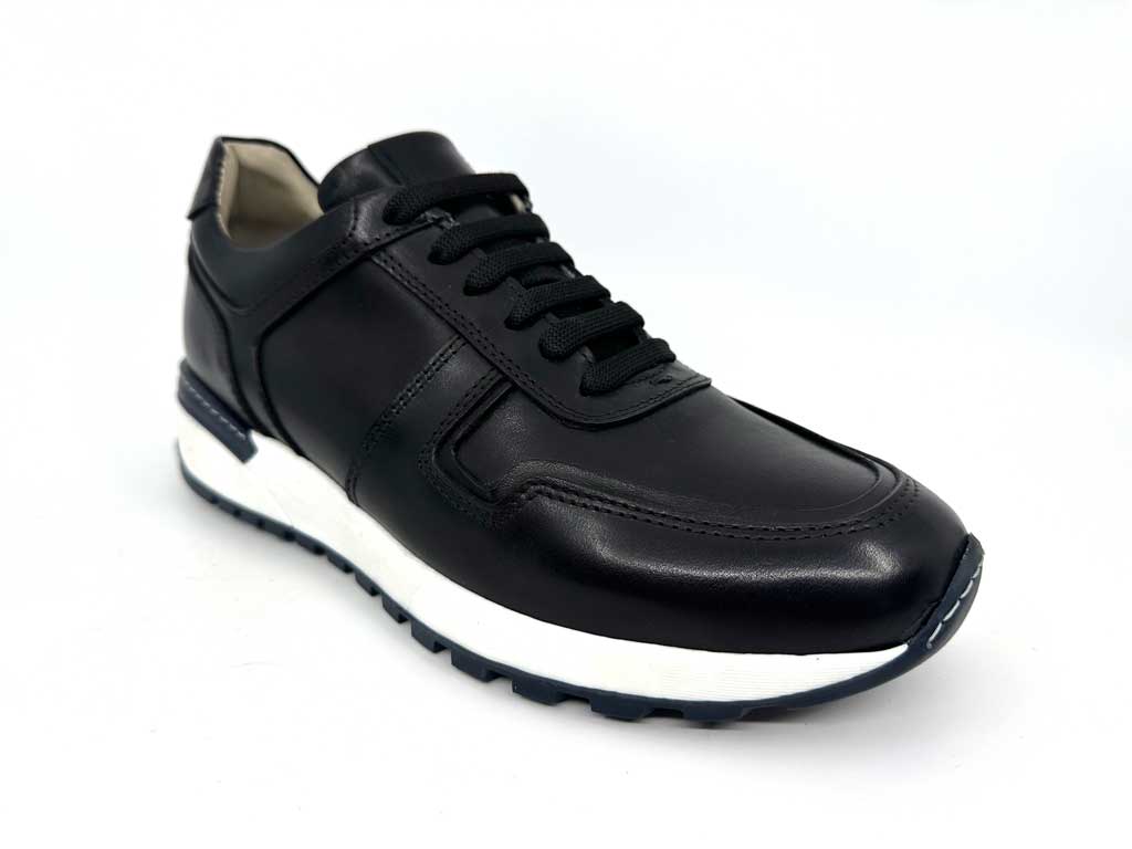 Scott Italian Black Leather Sneaker