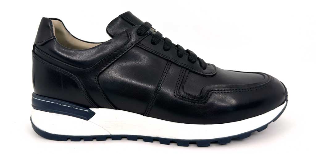 Scott Italian Black Leather Sneaker