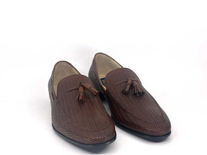 Luis Brown Woven Tassel Loafer