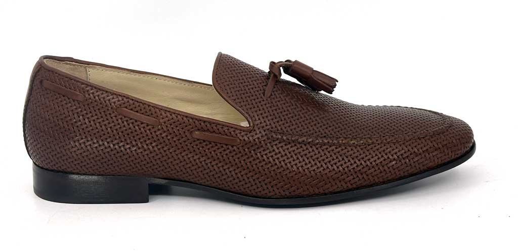 Luis Brown Woven Tassel Loafer