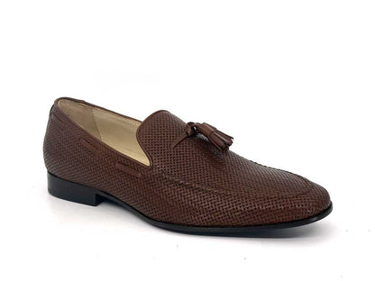 Luis Brown Woven Tassel Loafer