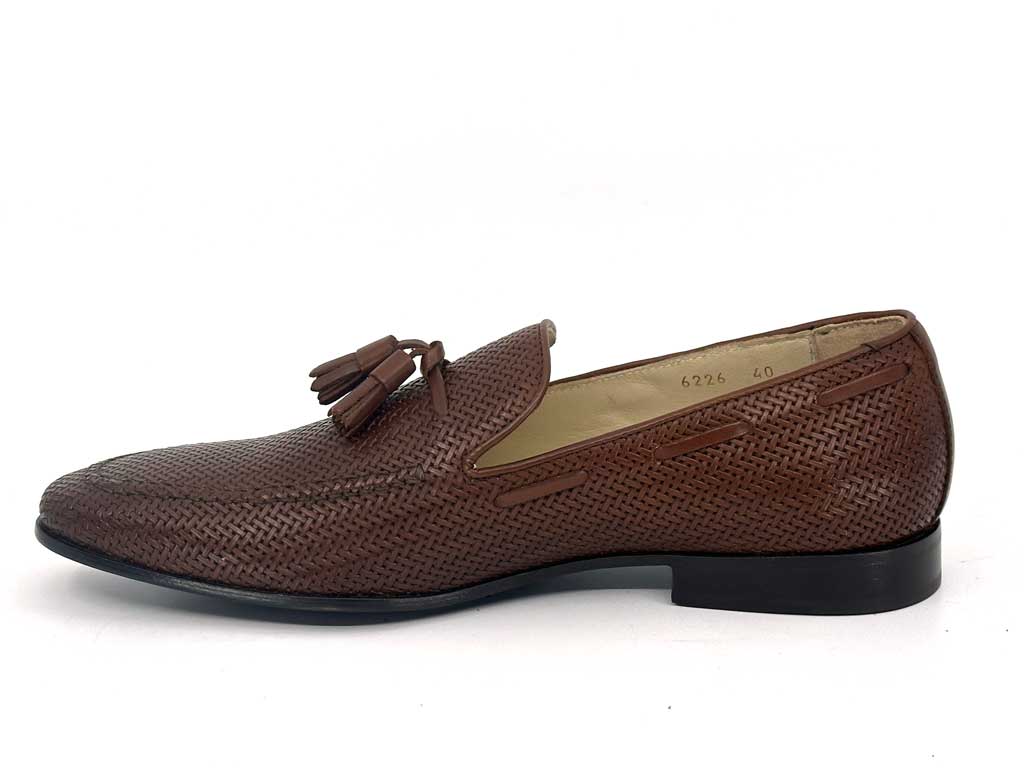 Luis Brown Woven Tassel Loafer