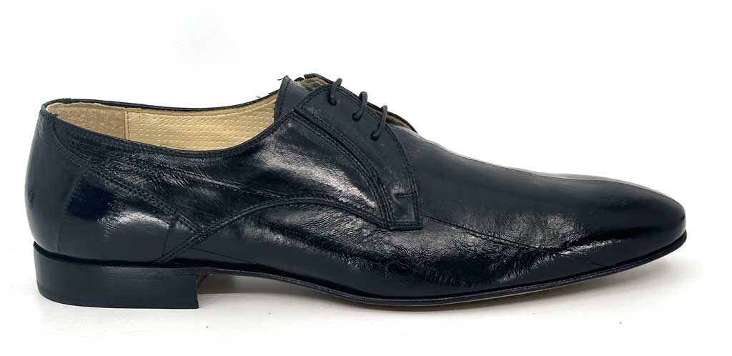 Keith Black Eel Skin Derby Shoe