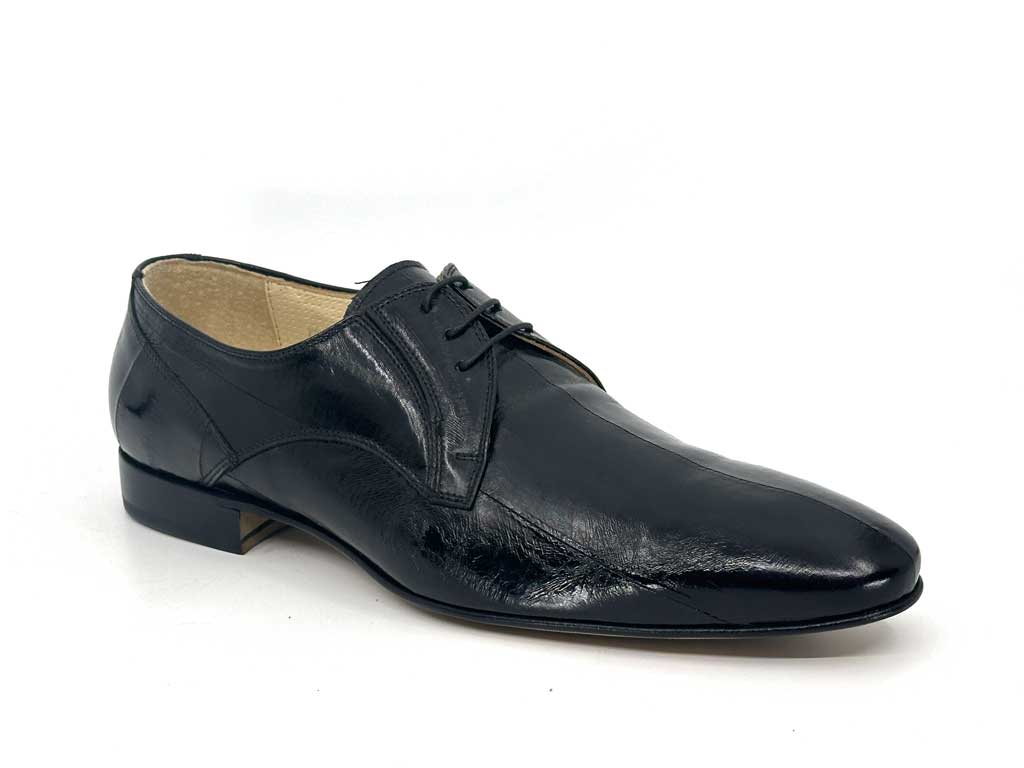 Keith Black Eel Skin Derby Shoe