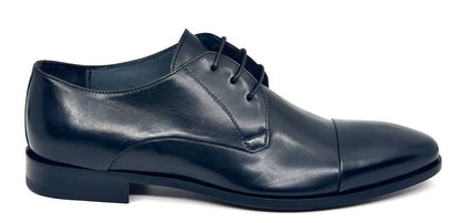 Calpierre Men's Italian Black leather Toecap Dress shoe