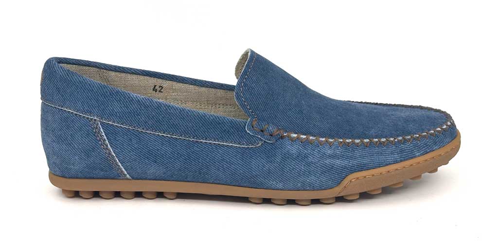 Luxury Men's Denim Italian Leather Loafers