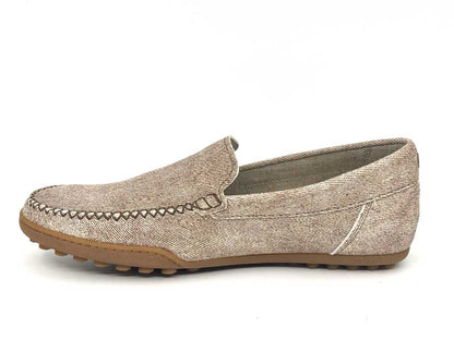 Luxury Men's Beige Italian Leather Loafers