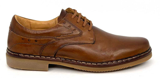 Enzo Brown Men's Leather Lace-Up Shoes