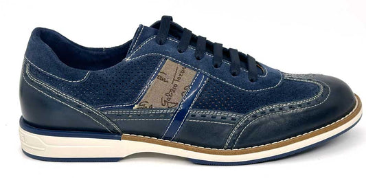 Marco Navy Blue Men's Leather Sneakers