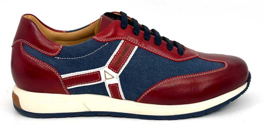 Matteo Burgundy Men's Leather Sneakers