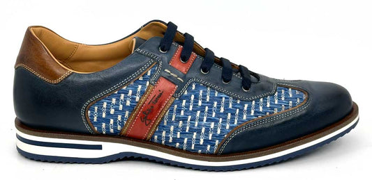 Luka Navy Blue Men's Leather Sneakers