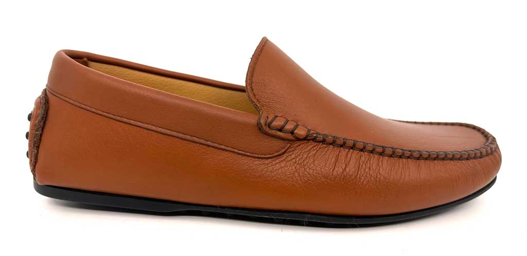 Men's Italian Tan Leather Driving Shoe