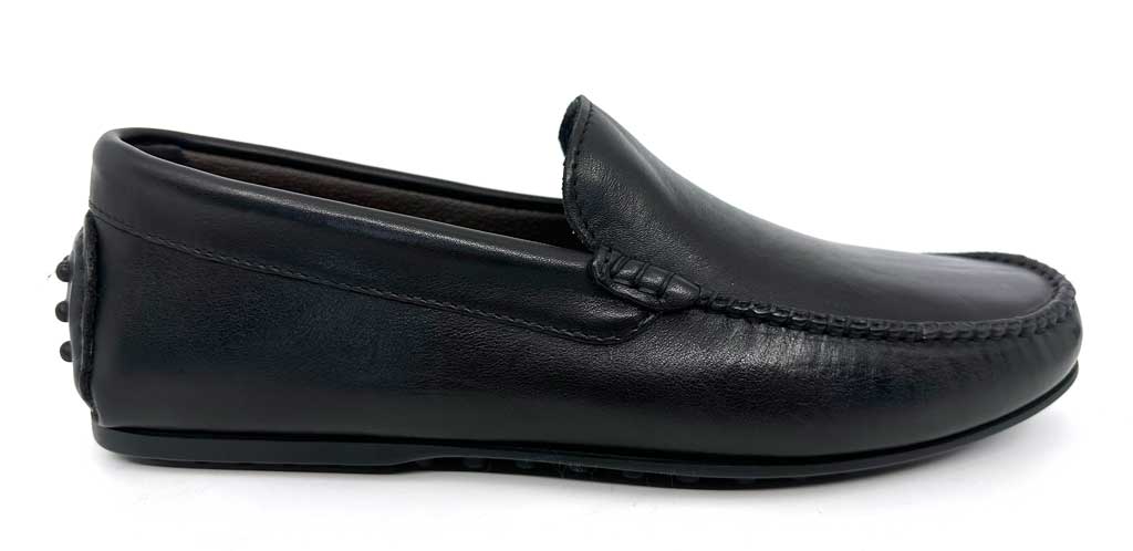 Men's Italian Black Leather Driving Shoe