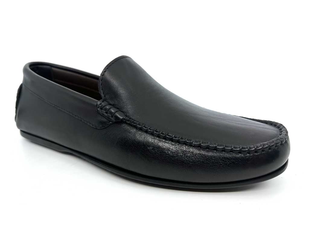 Finn Black Leather Driving Shoes