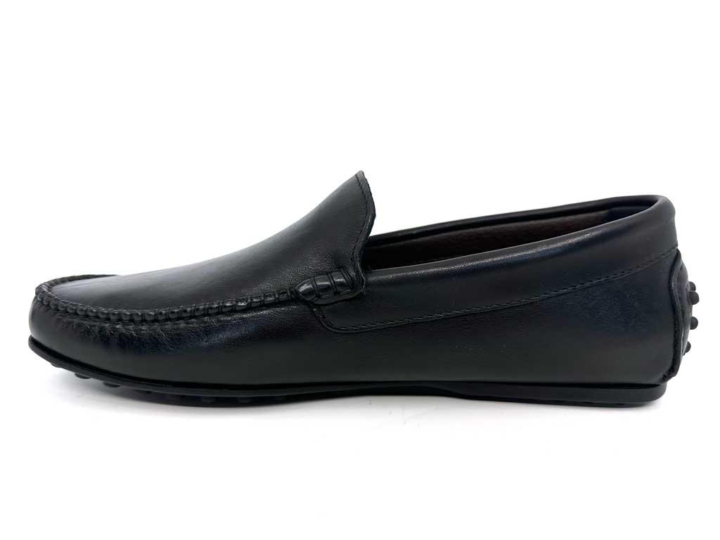 Finn Black Leather Driving Shoes