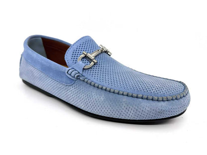 Fabian Light Blue Horsebit Driving Shoes