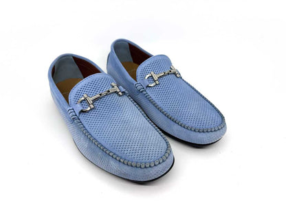 Fabian Light Blue Horsebit Driving Shoes