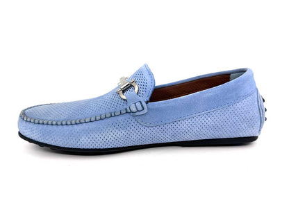 Fabian Light Blue Horsebit Driving Shoes