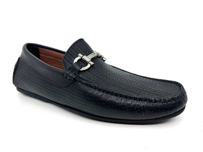 Angelo Black Horsebit Driving Shoes