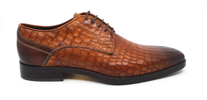 Dominic Croc Tan Derby Shoes