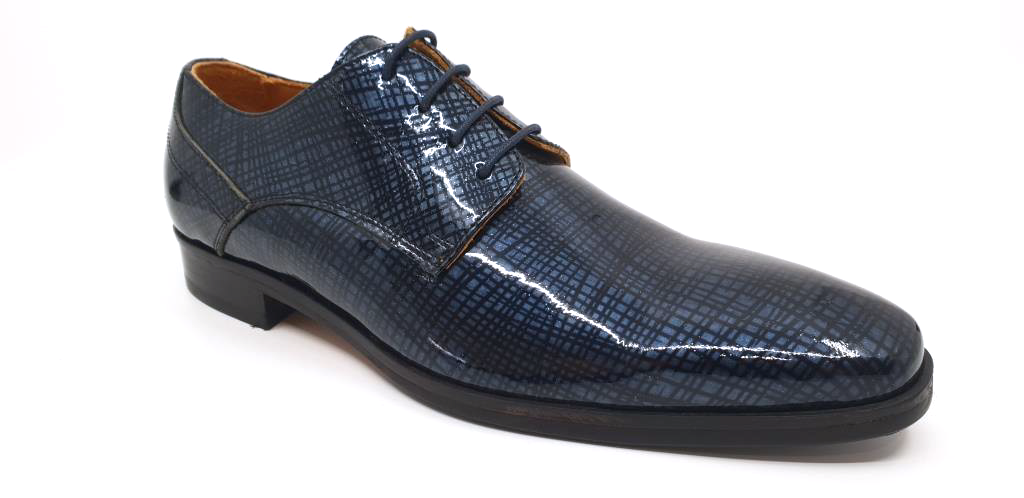 George Patent Blue Dress Shoes