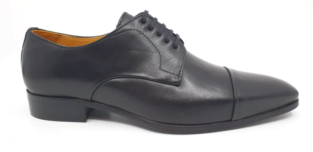 Xavier Black Toecap Dress Shoes