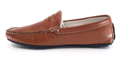 Sebastian Tan Leather Penny Driving Shoes