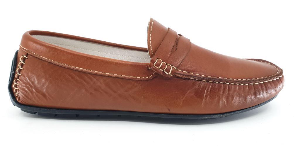 Men's Italian Tan leather Driving Shoe