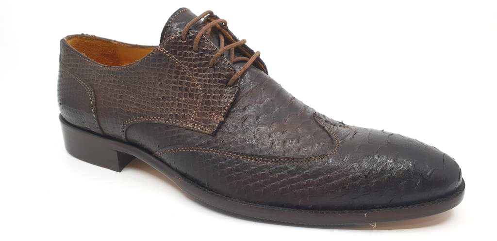 Michael Reptilian Brown Derby Shoes