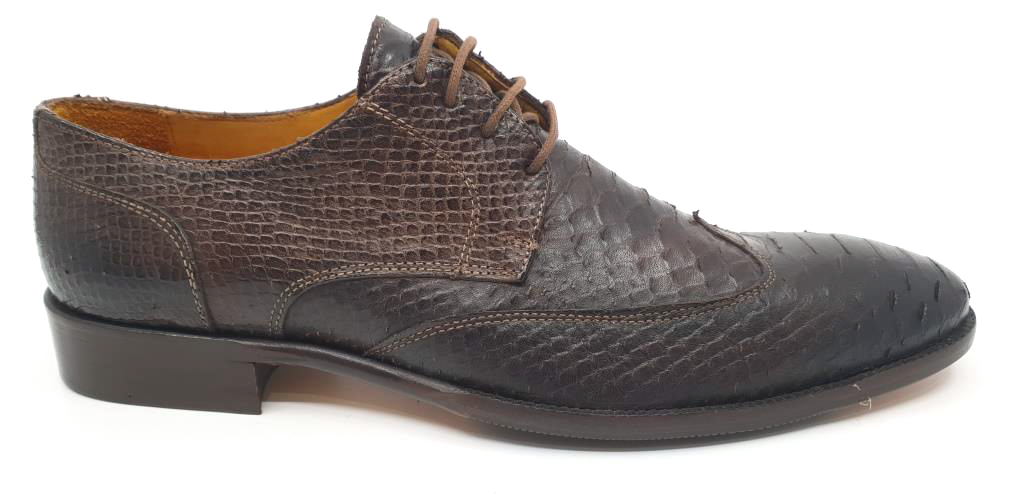 Michael Reptilian Brown Derby Shoes