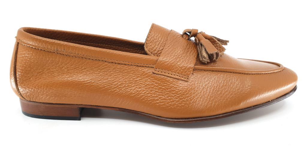 Men's Italian Tan Leather Tassel Loafer